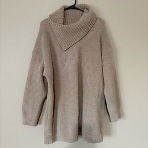 Barefoot Dreams Cowl Neck Sweater Size XL Tan EUC